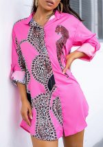 This Women Printed Long Sleeve Shirt Dress Design Made Of High Quality Polyster And Spandex Material. It Is Stretchy