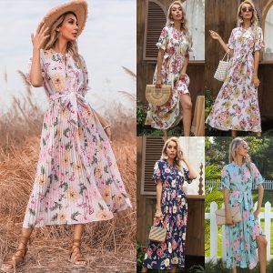 This Women Printed Ruffle Dress Maxi Dress Design Made Of High Quality Polyster And Spandex Material. Print Dresses Is More Interesting And Stylish. Print Maxi Dresses Is One Of The Popular Item For Islander Vocations. Women¡¯s Print Dresses At Global Lover Comes With Forever Floral