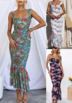 This Women Printed Strap Dress Design Made Of High Quality Polyster And Spandex Material. Print Dresses Is More Interesting And Stylish. Print Maxi Dresses Is One Of The Popular Item For Islander Vocations. Women¡¯s Print Dresses At Global Lover Comes With Forever Floral