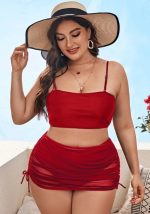 This Women Red Straps Solid Cover Up Skirt Plus Size Swimwear is made of good quality lycra and spandex fabric