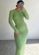 This Women Round Neck Long Sleeve Ribbed Bodycon Dress Design Made Of High Quality Polyster And Spandex Material. It Come With Good Stretch And Wearing Comfortable And Feeling Freedom. The Tight And Fitted Dress Is The Most Popular Options From Party Girls. Shop Bodycon Dresses At Global Lover And Find Amazing Designs Sequins