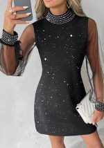 This Women Round Neck Printed Lace Long Sleeve Bodycon Dress Design Made Of High Quality Polyster And Spandex Material. It Is Stretchy