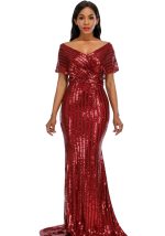 This Women See-Through Sequined Mesh Backless Dress Design Made Of Good Quality Polyster And Spandex Material