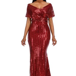 This Women See-Through Sequined Mesh Backless Dress Design Made Of Good Quality Polyster And Spandex Material