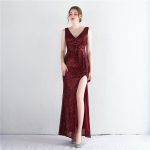 This Women Sequin Sequin Slit Sequin Long Evening Dress Design Made Of Good Quality Polyster And Spandex Material