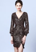 This Women Sequined Formal Party Evening Dress Design Made Of Good Quality Polyster And Spandex Material