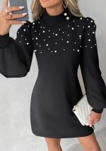 This Women Sequined Long Sleeve Dress Design Made Of High Quality Polyster And Spandex Material. It Is Stretchy