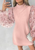 This Women Sequined Long Sleeve Dress Design Made Of High Quality Polyster And Spandex Material. It Is Stretchy