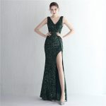 This Women Sequined Sequin Long Evening Dress Design Made Of Good Quality Polyster And Spandex Material