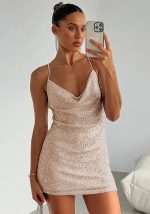 This Women Sequins Strap Backless Sexy Solid Bodycon Dress Design Made Of High Quality Polyster And Spandex Material. It Come With Good Stretch And Wearing Comfortable And Feeling Freedom. The Tight And Fitted Dress Is The Most Popular Options From Party Girls. Shop Bodycon Dresses At Global Lover And Find Amazing Designs Sequins