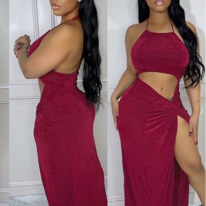 This Women Sexy Backless Cut Out Slit Bodycon Dress Design Made Of High Quality Polyster And Spandex Material