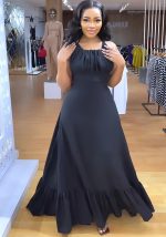 This Women Sexy Backless Strappy Elegant Ruffle Dress Design Made Of High Quality Polyster And Spandex Material