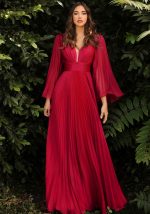 This Women Sexy Deep v Long Sleeve Evening Dress Design Made Of High Quality Polyster And Spandex Material