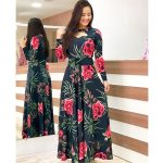 This Women Sexy Fashion Floral Botanical Print Short Sleeve Maxi Dress Design Made Of High Quality Polyster And Spandex Material