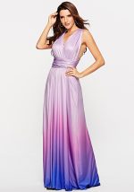 This Women Sexy Gradient Crossover Backless Lace-Up Maxi Dress Design Made Of High Quality Polyster And Spandex Material