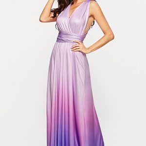 This Women Sexy Gradient Crossover Backless Lace-Up Maxi Dress Design Made Of High Quality Polyster And Spandex Material