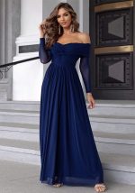 This Women Sexy Off Shoulder Long Sleeve Dress Design Made Of High Quality Polyster And Spandex Material