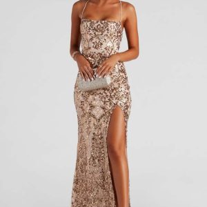 This Women Sexy Off Shoulder Sequined Elegant Slit Formal Party Evening Dress Design Made Of Good Quality Polyster And Spandex Material