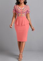 This Women Sexy Print Short Sleeve Round Neck Dress Design Made Of High End Polyster And Spandex Material