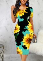 This Women Sexy Round Neck Dress Design Made Of High Quality Polyster And Spandex Material. It Come With Good Stretch And Wearing Comfortable. Women¡¯s Midi Dresses Is Omnipotent And Suit For All Kinds Of Occasions - Daily Wear