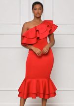 This Women Sexy Ruffle Mermaid Dress Design Made Of Good Quality Polyster And Spandex Material