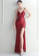 This Women Sexy Sequined Maxi Evening Dress Design Made Of Good Quality Polyster And Spandex Material