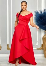 This Women Sexy Solid Off Shoulder Sleeveless Dress Design Made Of Good Quality Polyster And Spandex Material