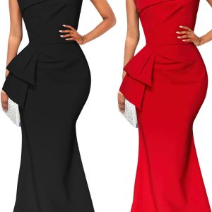 This Women Sexy Solid One Shoulder Diagonal Irregular Dress Design Made Of Good Quality Polyster And Spandex Material