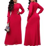 This Women Sexy Solid Round Neck Dress Design Made Of High Quality Polyster And Spandex Material