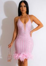 This Women Sexy Strappy Beaded Dress Design Made Of High Quality Polyster And Spandex Material