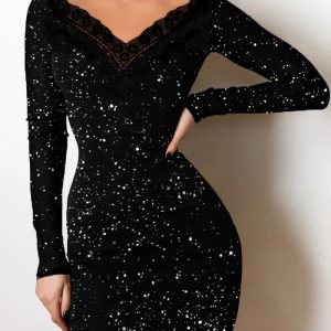 This Women Shiny Off Shoulder Bodycon Dress Design Made Of High Quality Polyster And Spandex Material. It Come With Good Stretch And Wearing Comfortable And Feeling Freedom. The Tight And Fitted Dress Is The Most Popular Options From Party Girls. Shop Bodycon Dresses At Global Lover And Find Amazing Designs Sequins