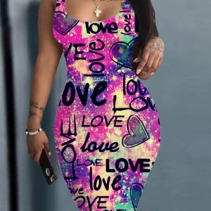 This Women Sleeveless Printed Bodyson Dress Design Made Of High Quality Polyster And Spandex Material. Print Dresses Is More Interesting And Stylish. Print Maxi Dresses Is One Of The Popular Item For Islander Vocations. Women¡¯s Print Dresses At Global Lover Comes With Forever Floral