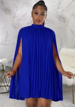 This Women Solid Bat Sleeves Loose Dress Design Made Of High Quality Polyster And Spandex Material. It Is Stretchy