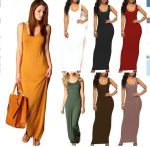 This Women Solid Color Sexy Straps Long Dress Design Made Of High Quality Polyster And Spandex Material. It Is Stretchy