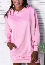 This Women Solid Hoodies Dress Design Made Of High Quality Polyster And Spandex Material. It Is Stretchy