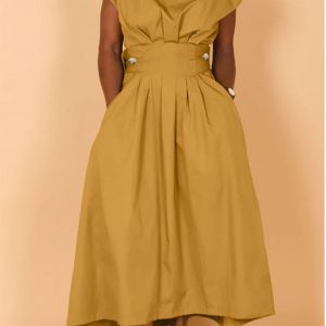 This Women Solid Round Neck Loose Dress Design Made Of High Quality Polyster And Spandex Material. It Is Stretchy