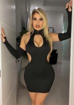 Esta Mujer Sólido Sexy Hueco Cuello Halter Vestido Bodycon Diseño Hecho De Poliester De Alta Calidad Y Material De Spandex. Viene con buen estiramiento y el uso cómodo y sensación de libertad. El vestido ajustado y en forma es la opción más popular de las niñas del partido. Tienda Vestidos Bodycon En Global Lover y encontrar diseños increíbles lentejuelas