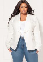 This Women Solid Turndown Collar Long Sleeve Blazer Made Of Comfortable And Soft Fabric. It Is a Must-Have Item For Curvy Ladies In Autumn And Winter. Global Lover Offer All Kinds Of Women¡¯s Plus Size Coat And Hope Curvy Ladies Find Here a Warm And Exciting Place To Shop - Wholesale Plus Size Jackets