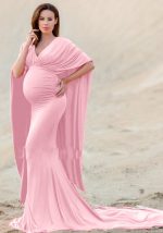 This Women Pink V-neck Half Sleeves Floor-Length Maternity Dresses made of soft and comfortable material. It is a must-have item for pregnant women. Global Lover offer newest wholesale maternity dresses and hope pregnant ladies find here a warm and exciting place to shop affordable pregnant dresses - pregnant casual dresses