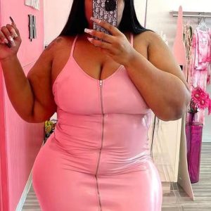 This Women Pink Sexy V-neck Sleeveless Solid PU Leather Zippers Plus Size Dresses made of soft and elastic fabric. Global Lover wholesale plus size dresses and hope curvy ladies find here a warm and exciting place to shop affordable curvy dresses online - plus size casual