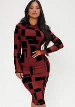 This Women Red Turtleneck Full Sleeves Midi Bodycon Dresses design made of high quality polyster and spandex material. It come with good stretch and wearing comfortable and feeling freedom. The Geometric Print Modest tight and fitted dress is the most popular options from party girls. Shop bodycon dresses at global lover and find amazing designs sequins