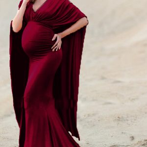 This Women Red V-neck Half Sleeves Floor-Length Maternity Dresses made of soft and comfortable material. It is a must-have item for pregnant women. Global Lover offer newest wholesale maternity dresses and hope pregnant ladies find here a warm and exciting place to shop affordable pregnant dresses - pregnant casual dresses