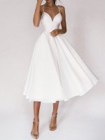 This Women Straps Sexy Swing Dress Design Made Of High Quality Polyster And Spandex Material