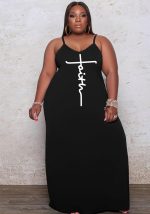 This Women Black Casual Strap Sleeveless Letter Print Pockets Maxi Loose Plus Size Dresses made of soft and elastic fabric. Global Lover wholesale plus size dresses and hope curvy ladies find here a warm and exciting place to shop affordable curvy dresses online - plus size casual