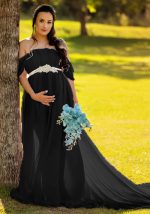 This Women Black Off-the-shoulder Short Sleeves Lace Floor-Length Maternity Dresses made of soft and comfortable material. It is a must-have item for pregnant women. Global Lover offer newest wholesale maternity dresses and hope pregnant ladies find here a warm and exciting place to shop affordable pregnant dresses - pregnant casual dresses