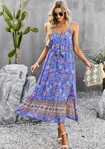 This Women Summer Bohemian Holidays Split Slip Maxi Dress Design Made Of High Quality Polyster And Spandex Material. It Come With Good Stretch And Wearing Comfortable. Women¡¯s Midi Dresses Is Omnipotent And Suit For All Kinds Of Occasions - Daily Wear