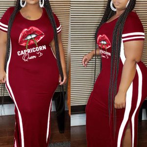 This Women Burgunry Casual O-Neck Short Sleeves Lip Print Slit Plus Size Dresses made of soft and elastic fabric. Global Lover wholesale plus size dresses and hope curvy ladies find here a warm and exciting place to shop affordable curvy dresses online - plus size casual