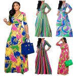 This Women Summer Elegant Printed Maxi Dress Design Made Of High Quality Polyster And Spandex Material