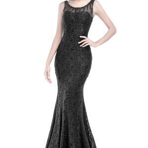 This Women Summer Formal Party Lace Long Dress Evening Dress Design Made Of Good Quality Polyster And Spandex Material