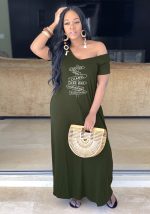 This Women Green V-neck Short Sleeves Maxi Dresses design made of high quality polyster and spandex material